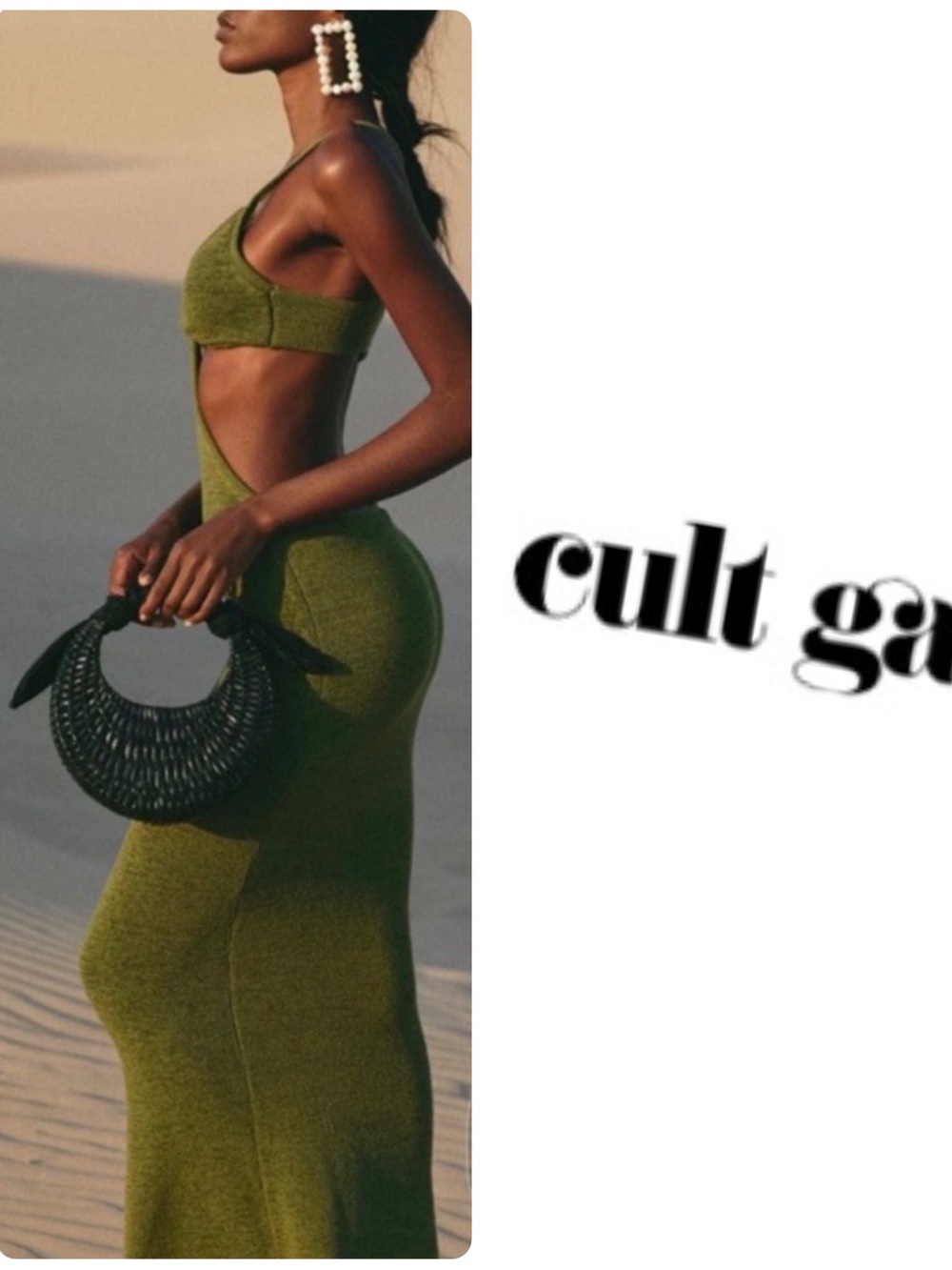 ‼️WOW‼️CULT GAIA Olive 🫒 Green Backless Halter Dress NWT!💚